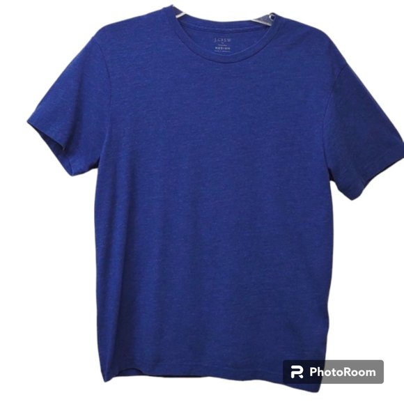 J. Crew Men's Short Sleeve Crewneck Heathered Blue "Washed" Tagless Tee - Picture 1 of 7